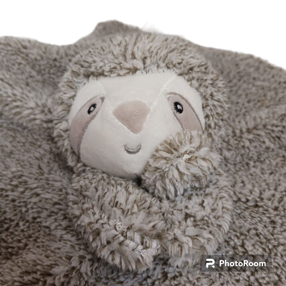 Carters Sloth Security Blanket Plush grey Taupe frosted Baby Lovey Toy 67609